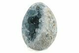 Crystal Filled Celestine (Celestite) Egg Geode - Madagascar #241903-1